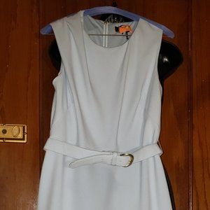 DKNY Powder Blue Belted Midi Dress size 8 like freshly dry cleaned prior to list